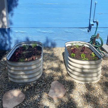 17 in.H 2 in 1 Metal Garden Bed