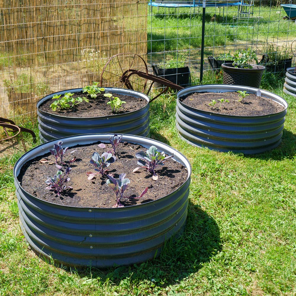 17 in.H 42 in.D Metal Garden Bed - Three Kits