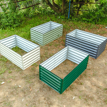 17 in. H 3.5'x2' Rectangle Metal Garden Beds