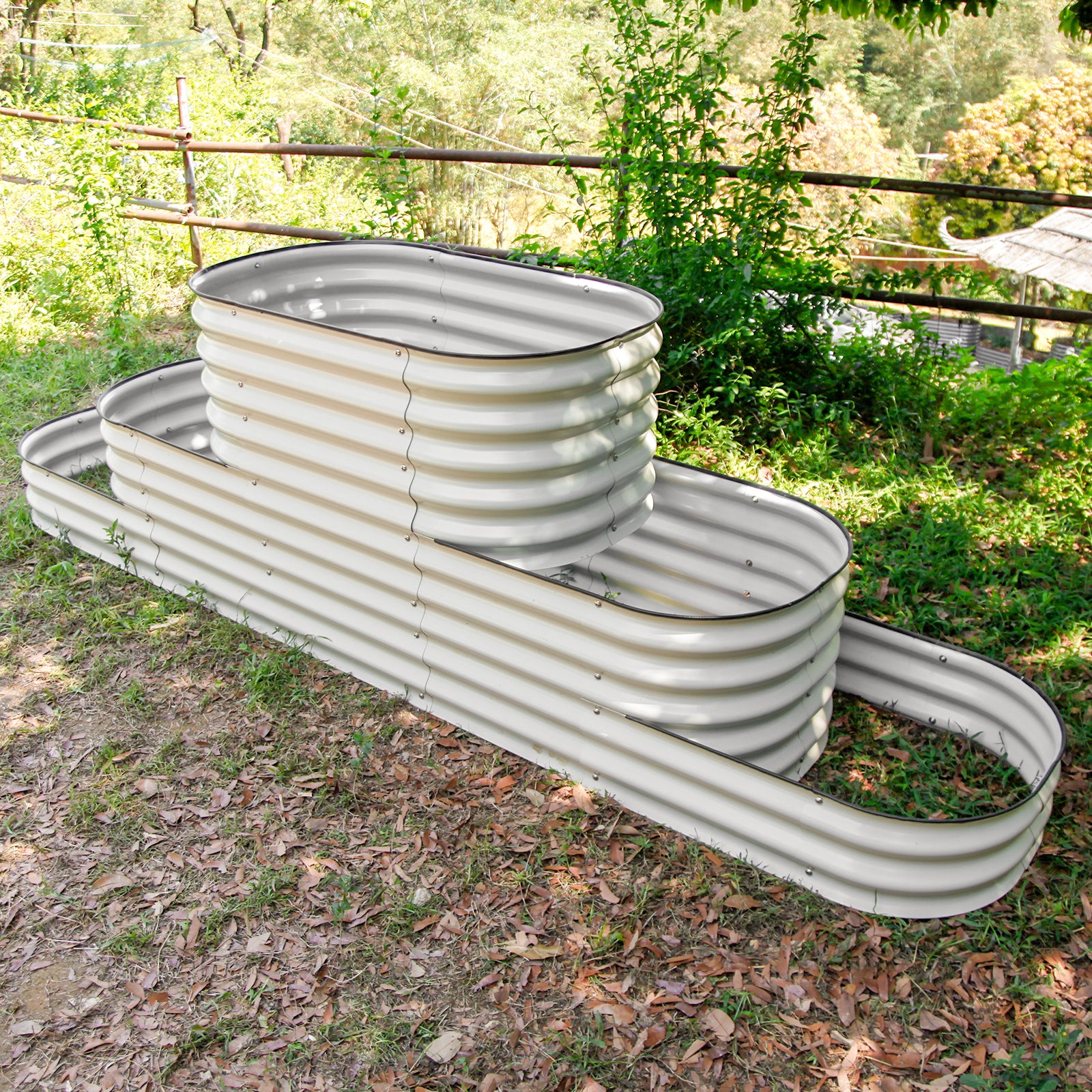 32 in. H Terraced Large Size Metal Garden Beds