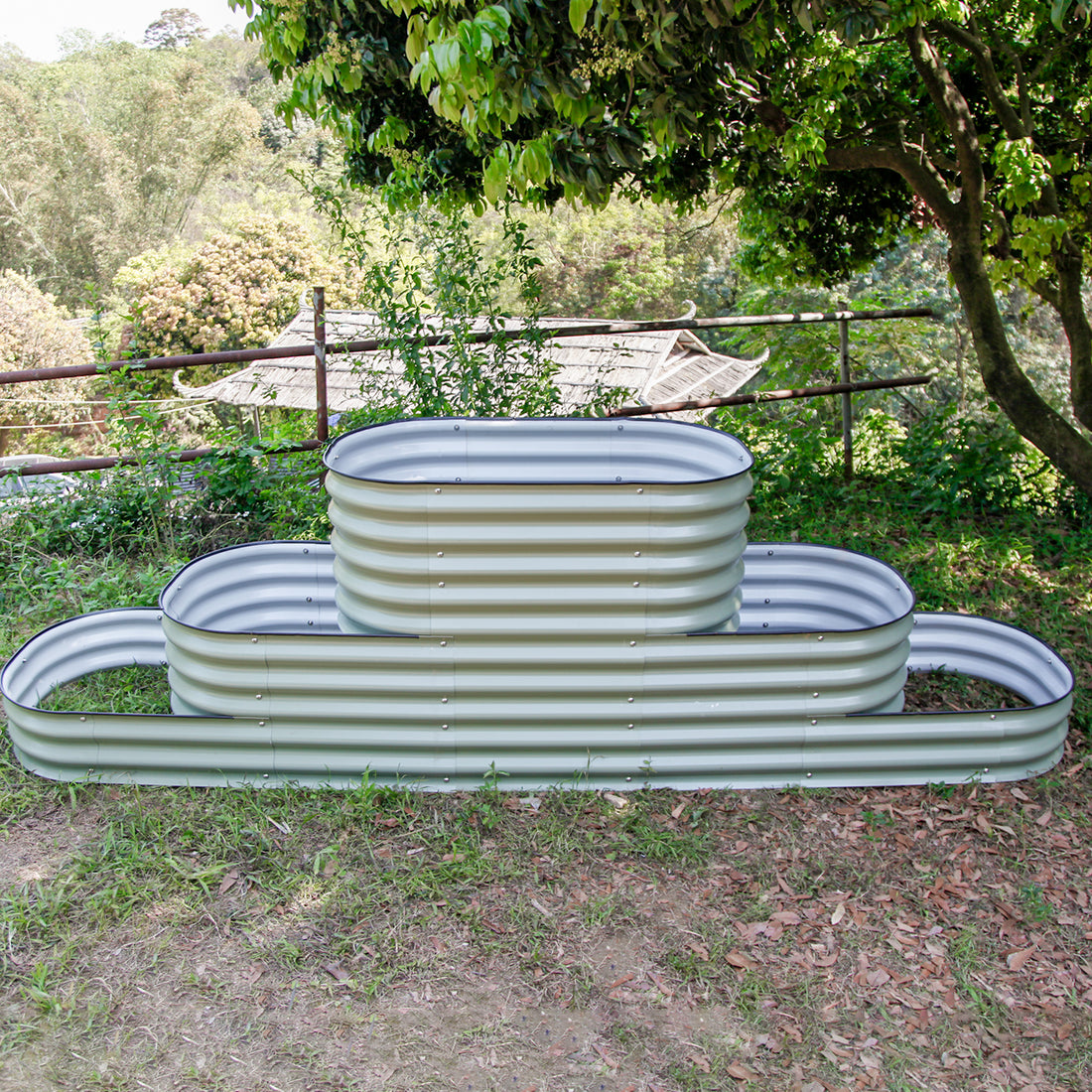 32 in. H Terraced Large Size Metal Garden Beds