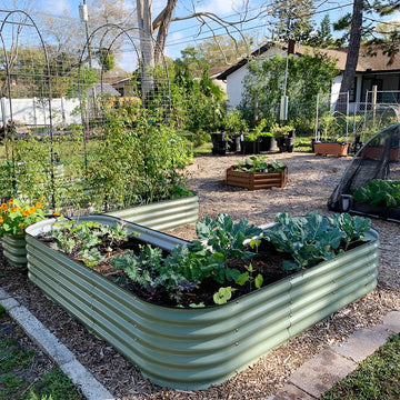 17 in.H L-Shaped Metal Garden Bed