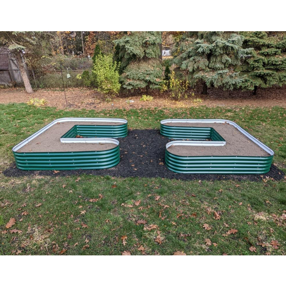 17 in.H U-Shaped Large Size Metal Garden Bed