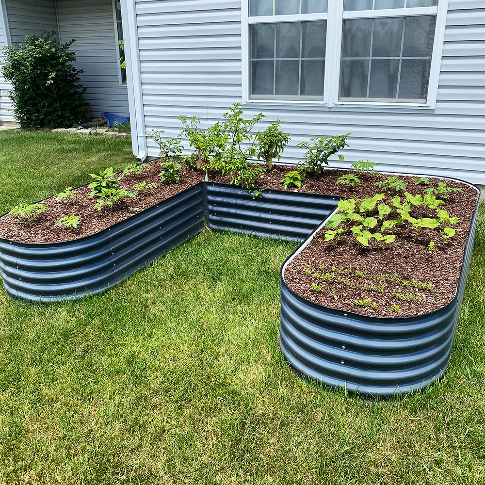 17 in.H U-Shaped Large Size Metal Garden Bed